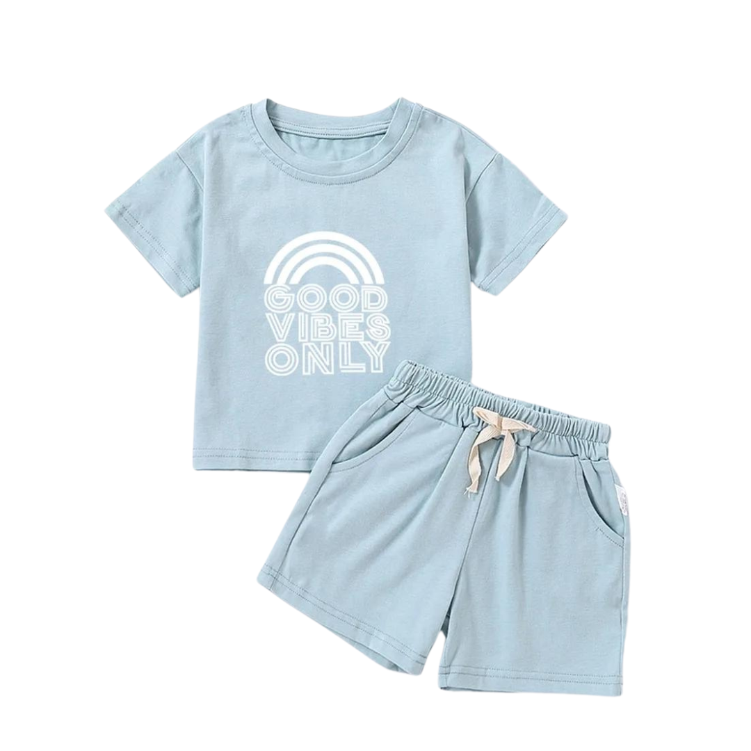 &quot;Good Vibes Only&quot; Cotton 2-Piece Set