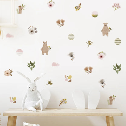 Woodland Animal Watercolor Wall Decals