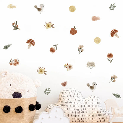 Woodland Animal Watercolor Wall Decals