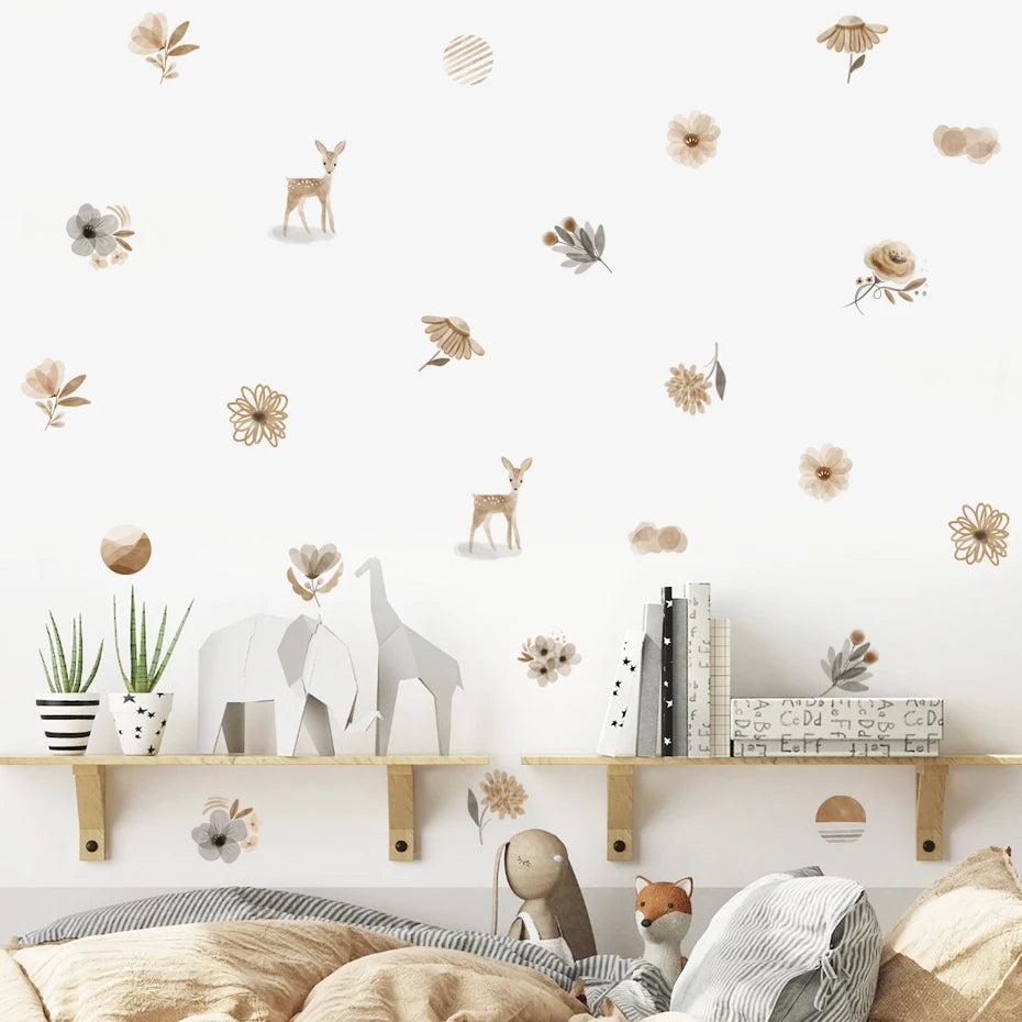 Woodland Animal Watercolor Wall Decals