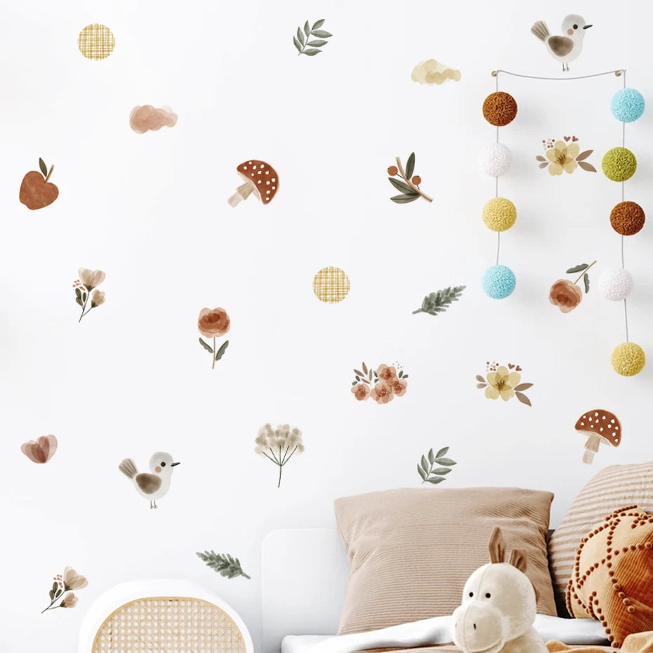 Woodland Animal Watercolor Wall Decals