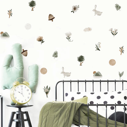 Woodland Animal Watercolor Wall Decals