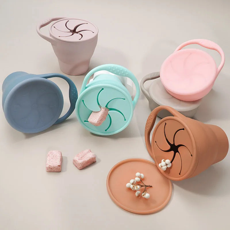 Portable Silicone Snack Cup w/Lid