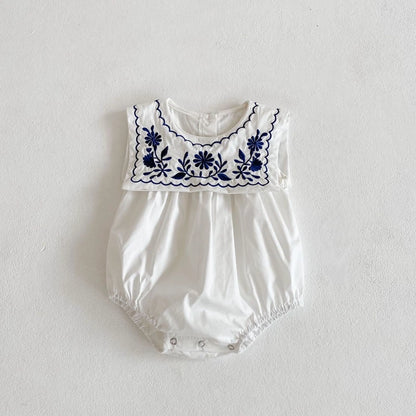 Nautical Charm Embroidered Romper