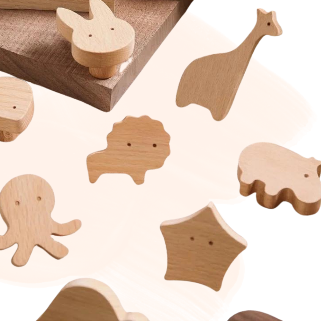 Wooden Animal &amp; Sky Handles/Hooks