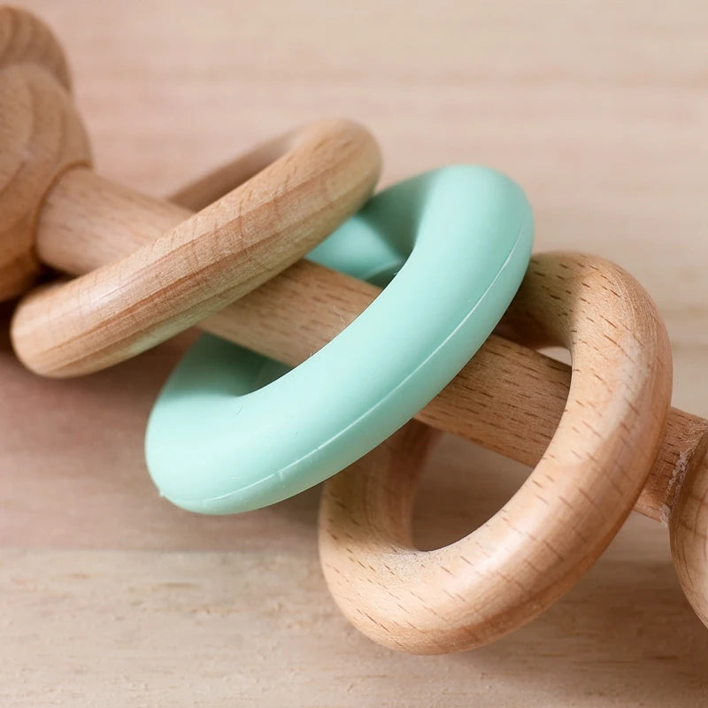 Wooden/Silicone Rattle