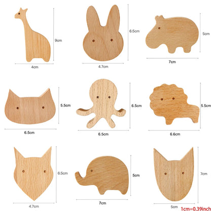 Wooden Animal &amp; Sky Handles/Hooks