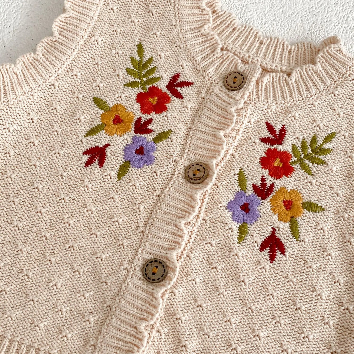 Flower Knitted Cotton Vest