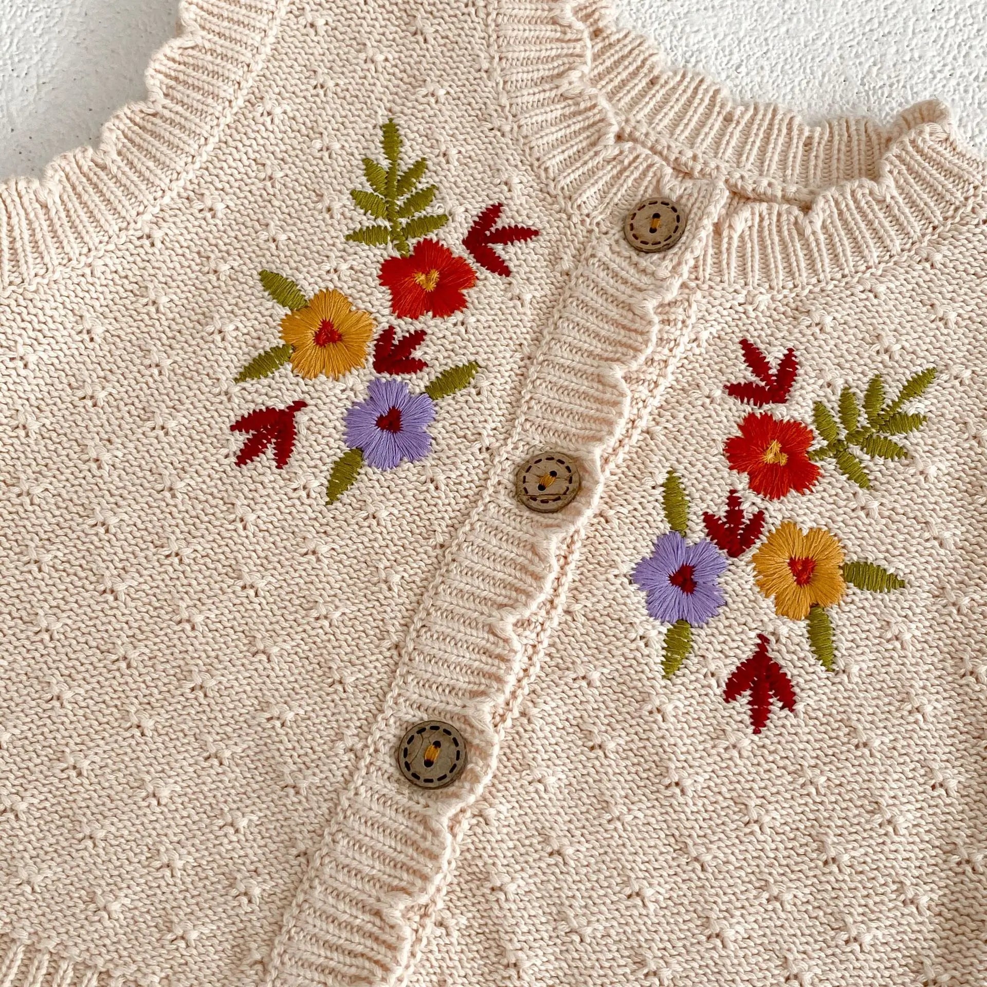 Flower Knitted Cotton Vest