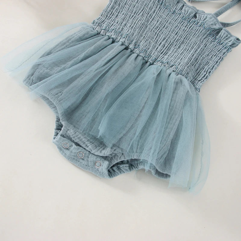 Tutu Delight: Smocked Romper w/Headband