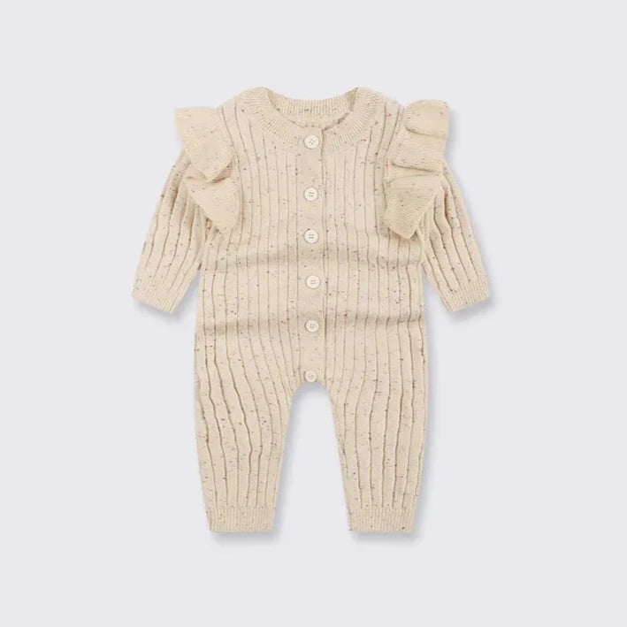 Ruffle Sleeve Knitted Jumpsuit