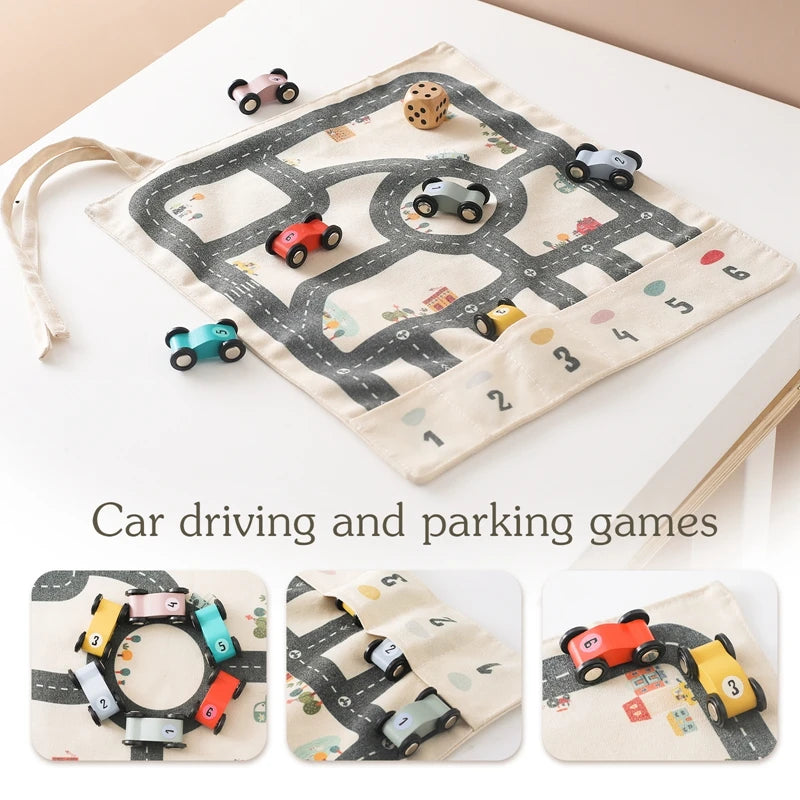 Wooden Cars &amp; Road Map Game