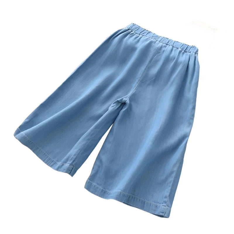 Breezy Chic Wide Leg Chiffon Cropped Pants