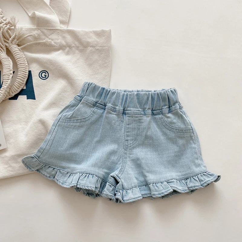 Ruffled Cotton Shorts