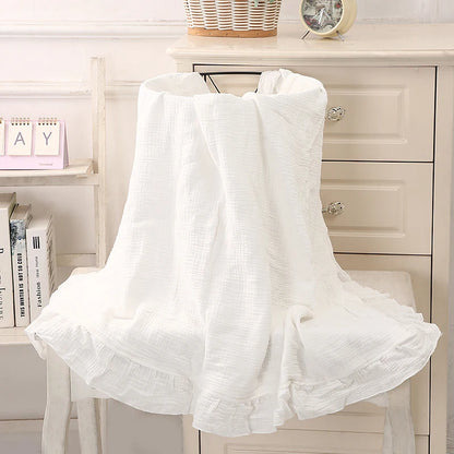 Luxe Ruffle Organic Muslin Swaddle Blanket