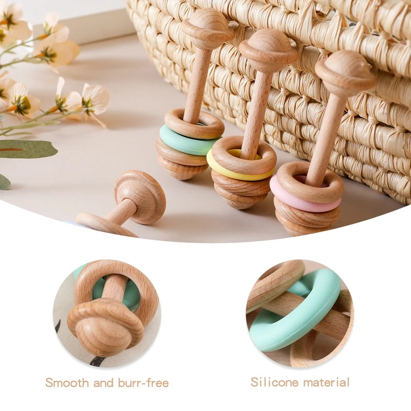 Wooden/Silicone Rattle