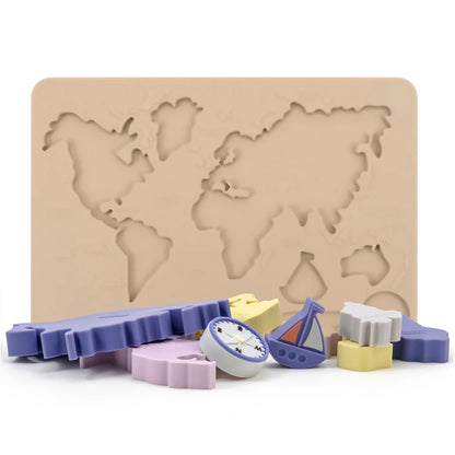 Discover the World: World Map Silicone Puzzle