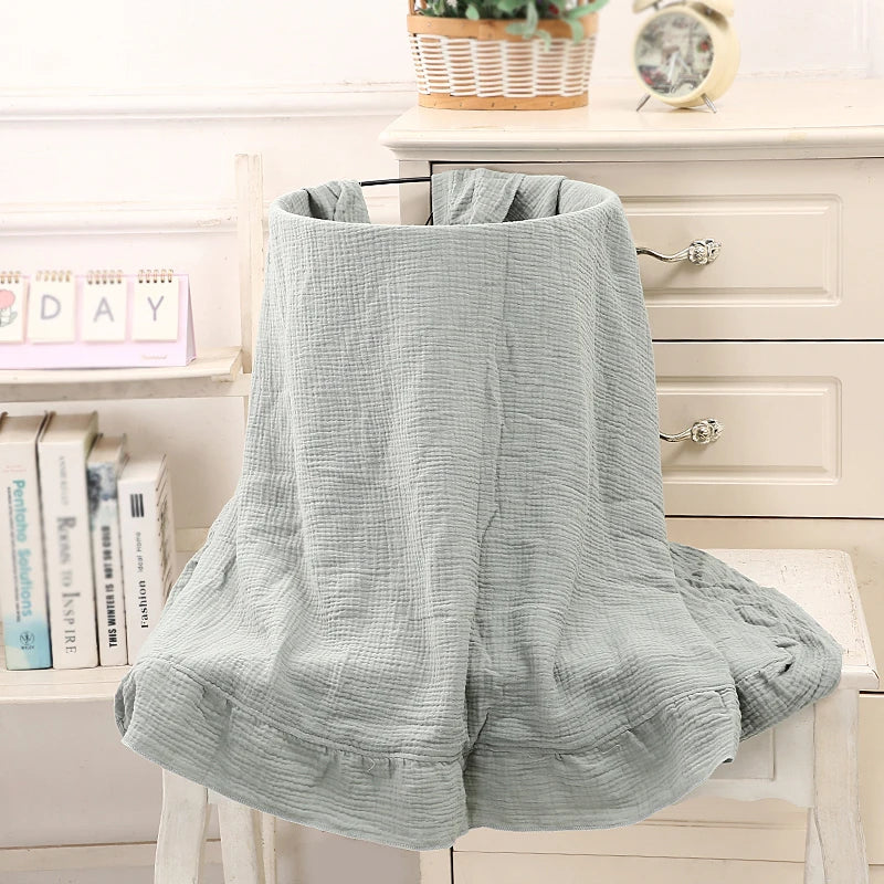 Luxe Ruffle Organic Muslin Swaddle Blanket