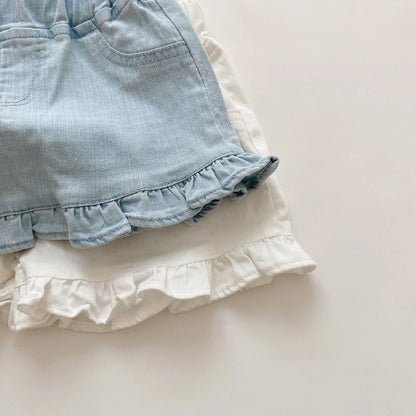 Ruffled Cotton Shorts