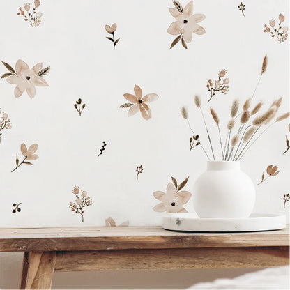 Boho Blossoms Watercolor Wall Decals