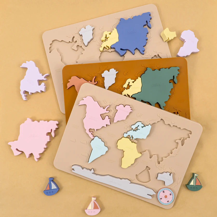 Discover the World: World Map Silicone Puzzle