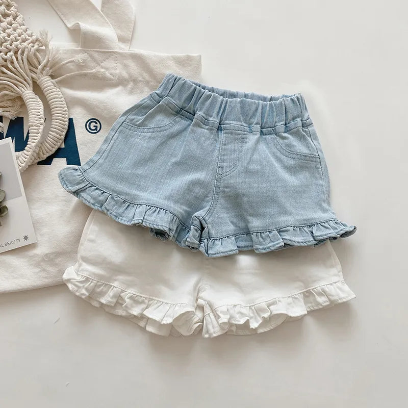 Ruffled Cotton Shorts