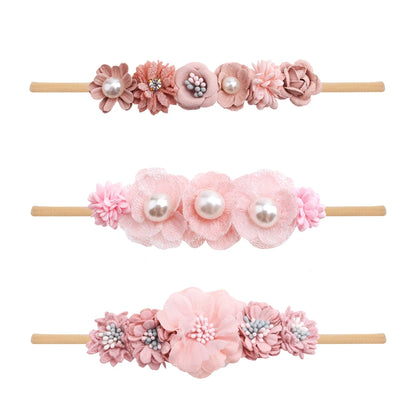 Adorable Trio: Baby Girl Flower Headbands