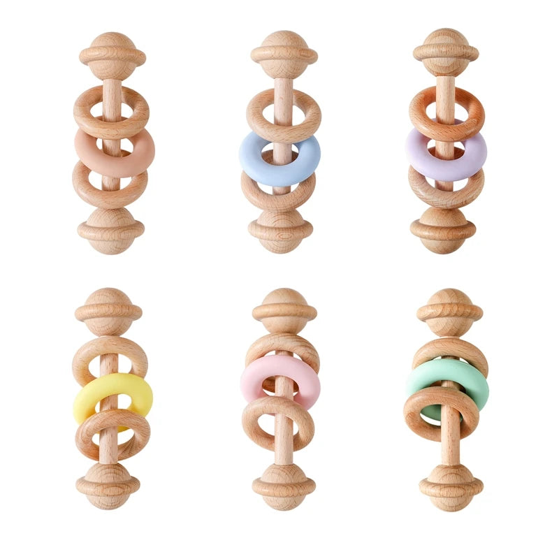 Wooden/Silicone Rattle