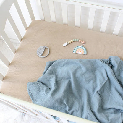 Organic Muslin Cotton Fitted Crib Sheet